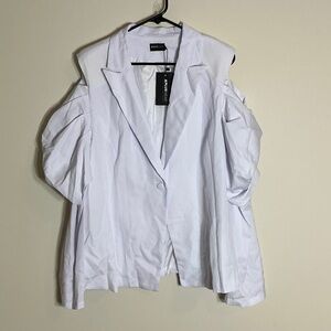 Elegant White Cold Shoulder Blouse